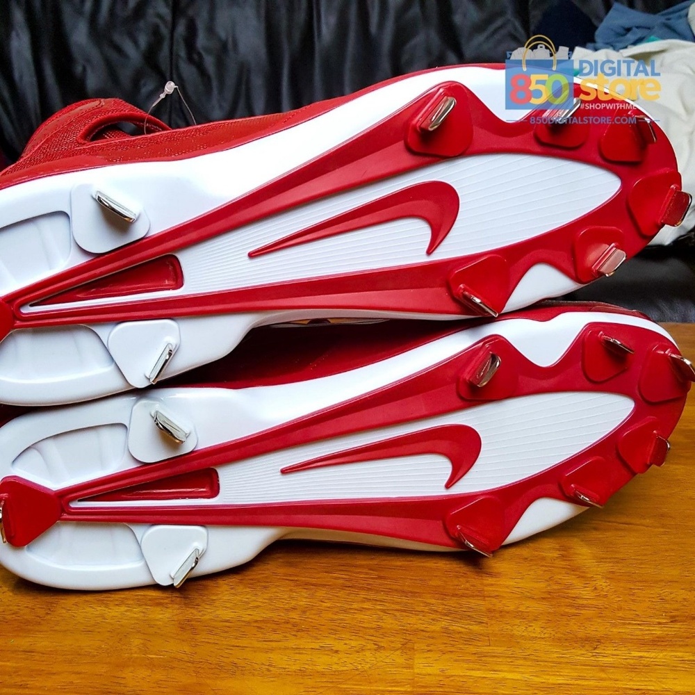Nike Huarache Pro Mid Metal Baseball Cleats Red - Picture 7 of 7